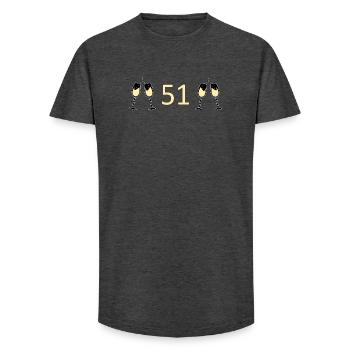 51st Birthday 51 Years Anniversary 51 Number 51 - Long Fit Men's T-Shirt - charcoal grey - Front - AI Model Male 185 light (185cm)