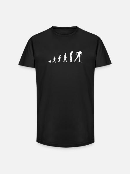 Development from baby to skier - Long Fit Men's T-Shirt - black