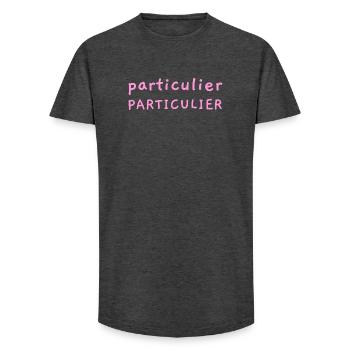 PARTICULIER PARTICULIER ! - T-shirt coupe longue homme - charbon - Devant - AI Model Male 185 light (185cm)
