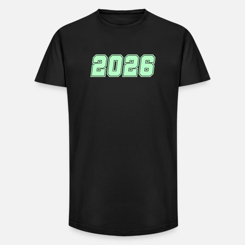 2026-- - Long Fit Männer T-Shirt - Schwarz