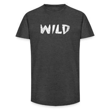 WILD! - Long Fit Männer T-Shirt - Anthrazit - Vorne - AI Model Male 185 light (185cm)