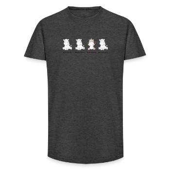 Instructions pratiques pour les licornes en soins - T-shirt coupe longue homme - charbon - Devant - AI Model Male 185 light (185cm)