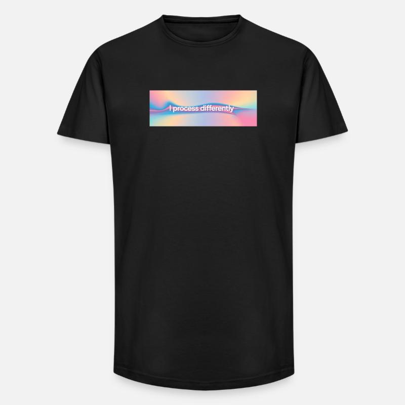 I process differently - Long Fit Männer T-Shirt - Schwarz