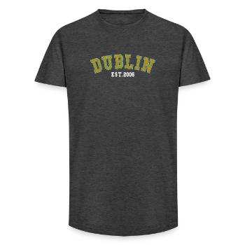 Dublin Fondé en 2006 - T-shirt coupe longue homme - charbon - Devant - AI Model Male 185 light (185cm)