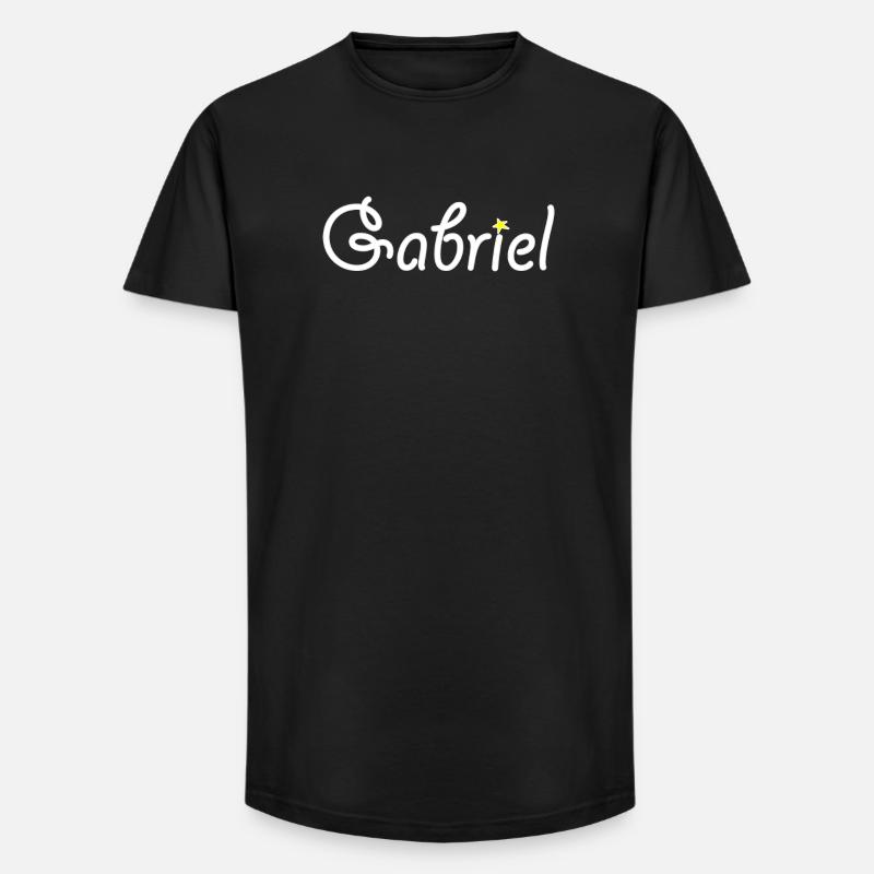 Gabriel - Long Fit Männer T-Shirt - Schwarz
