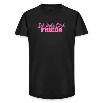 Dear Fri - Long Fit Men's T-Shirt - black - Front - AI Model Male 185 light (185cm)