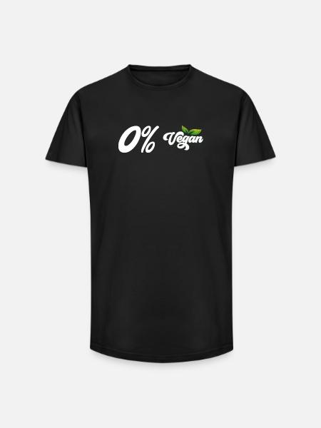 0% Vegan - Long Fit Männer T-Shirt - Schwarz