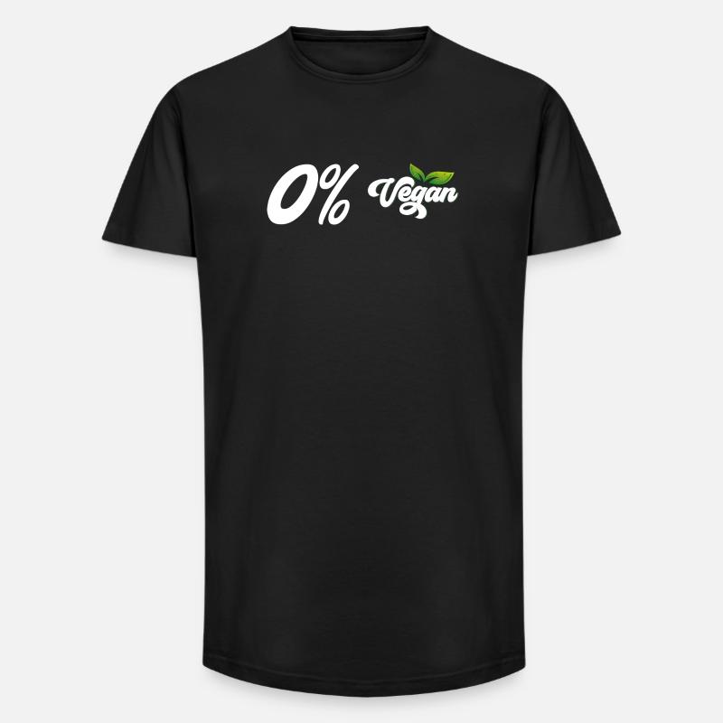 0% Vegan - Long Fit Männer T-Shirt - Schwarz