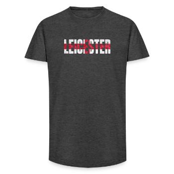 Leicester England - Long Fit Men's T-Shirt - charcoal grey - Front - AI Model Male 185 light (185cm)