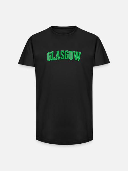 Glasgow College Style Green Block Font - Long Fit Men's T-Shirt - black