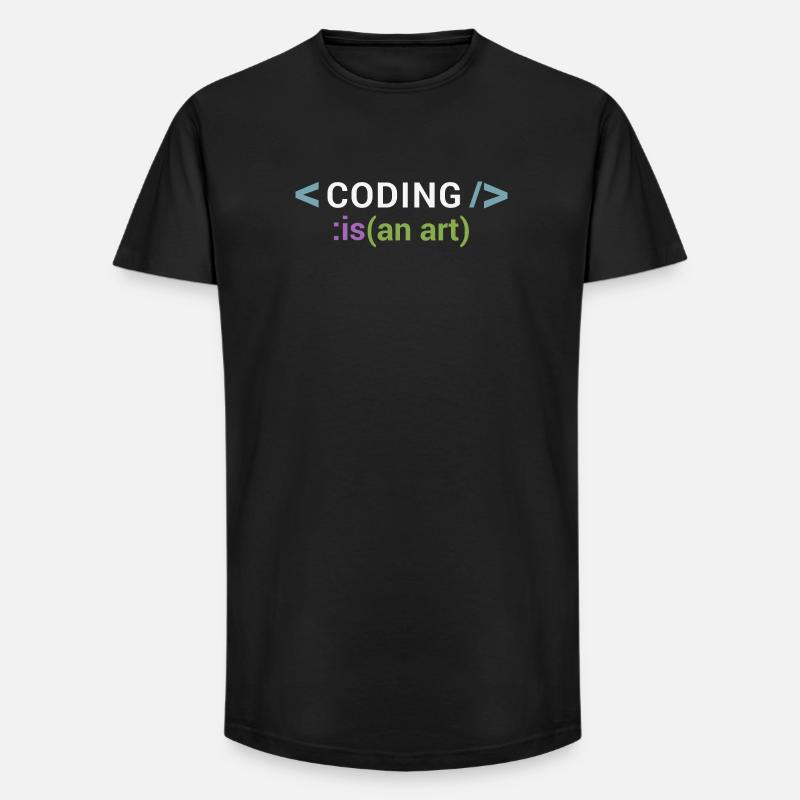 Coding is an art - Long Fit Men's T-Shirt - black