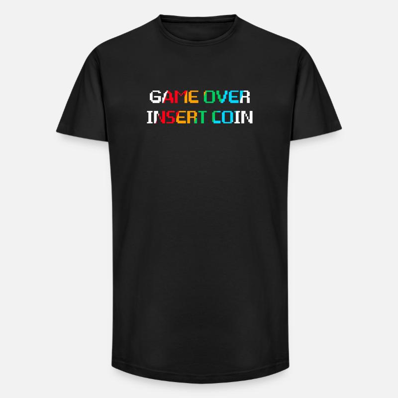 Game Over Münze einwerfen (dunkel) - Long Fit Männer T-Shirt - Schwarz