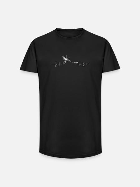 Sailing Heartbeat Horizon - Long Fit Men's T-Shirt - black
