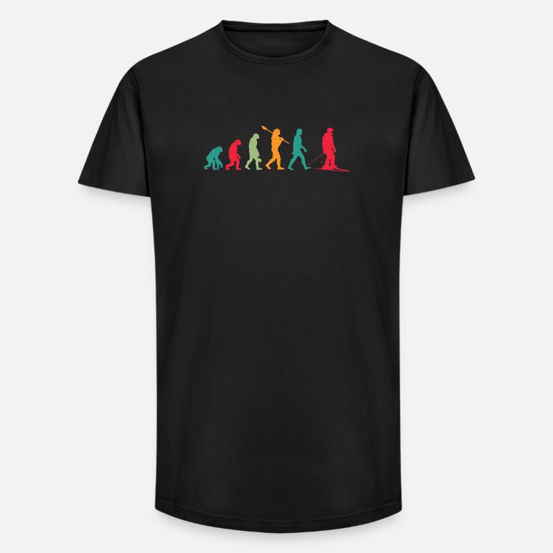 Evolution Ski - Long Fit Männer T-Shirt - Schwarz