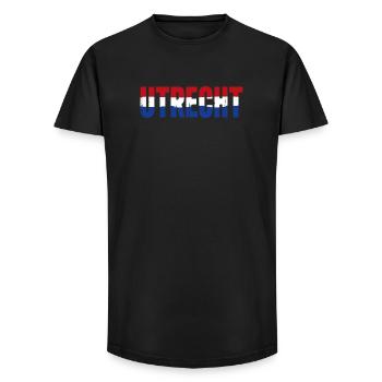 Utrecht Niederlande - Long Fit Männer T-Shirt - Schwarz - Vorne - AI Model Male 185 light (185cm)