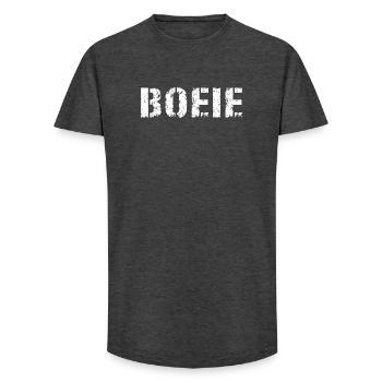 Buhruf. Antwerpener Dialekt - Long Fit Männer T-Shirt - Anthrazit - Vorne - AI Model Male 185 light (185cm)