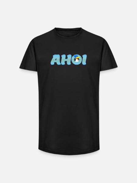Call Ahoy with Seagull - Long Fit Men's T-Shirt - black
