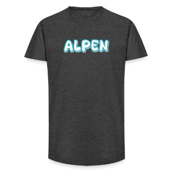 Alpen als Berg - Long Fit Männer T-Shirt - Anthrazit - Vorne - AI Model Male 185 light (185cm)