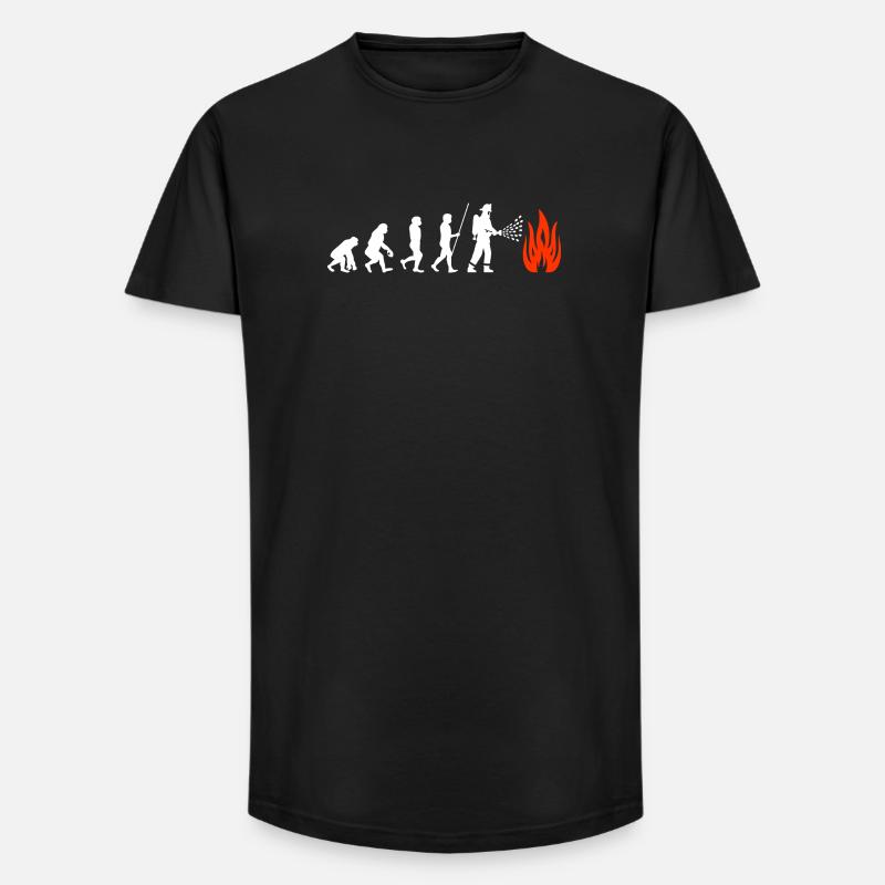 Feuerwehr Evolution Feuerwehrmann - Long Fit Männer T-Shirt - Schwarz