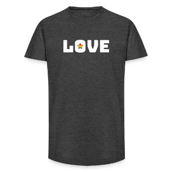 Love Stern Rainbow white lgbt csd tshirt - Long Fit Männer T-Shirt - Anthrazit - Vorne - AI Model Male 185 light (185cm)