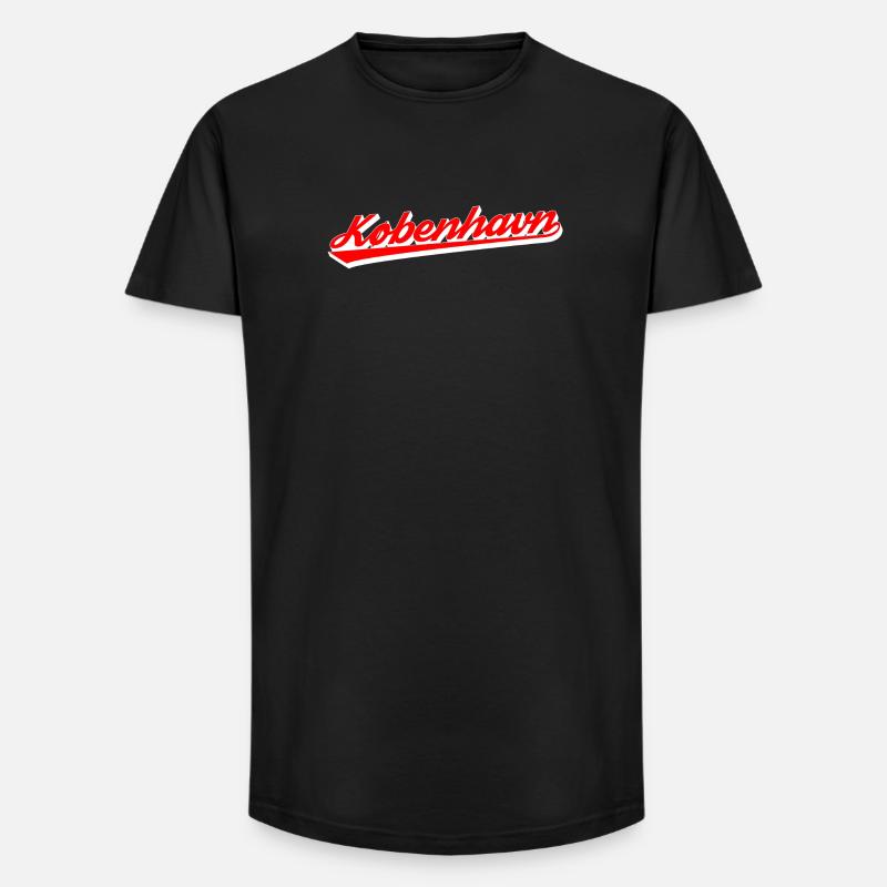 København Script Retro Logo - Long Fit Men's T-Shirt - black