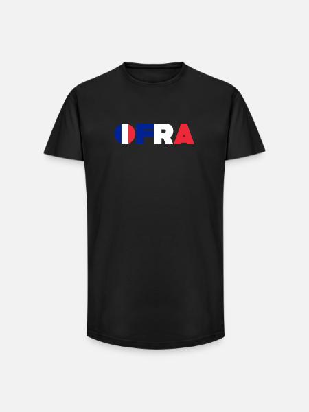 France - T-shirt coupe longue homme - noir