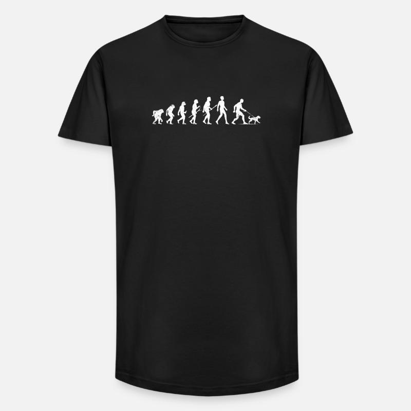 Evolution von Mensch und Hund - Long Fit Männer T-Shirt - Schwarz