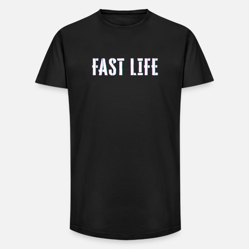 Fast Life - Long Fit Männer T-Shirt - Schwarz