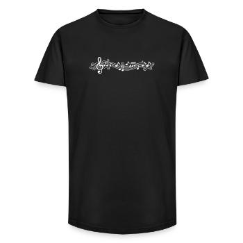 Musical Notes Melody Clefs - Long Fit Men's T-Shirt - black - Front - AI Model Male 185 light (185cm)