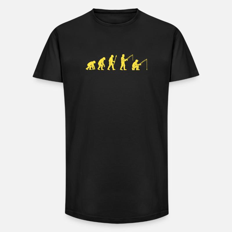 Fischereievolution Pfad Design - Long Fit Männer T-Shirt - Schwarz