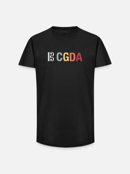 CGDA viola tuning string musician retro - Long Fit Men's T-Shirt - black