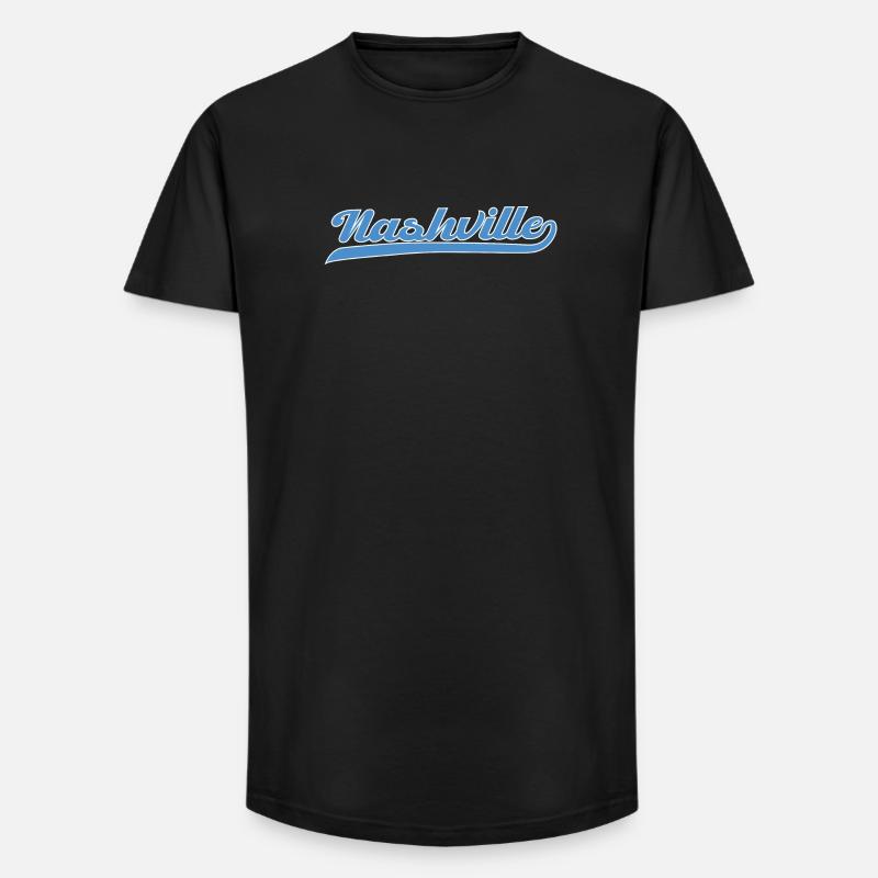 Nashville Script mit Schwunglinie - Long Fit Männer T-Shirt - Schwarz