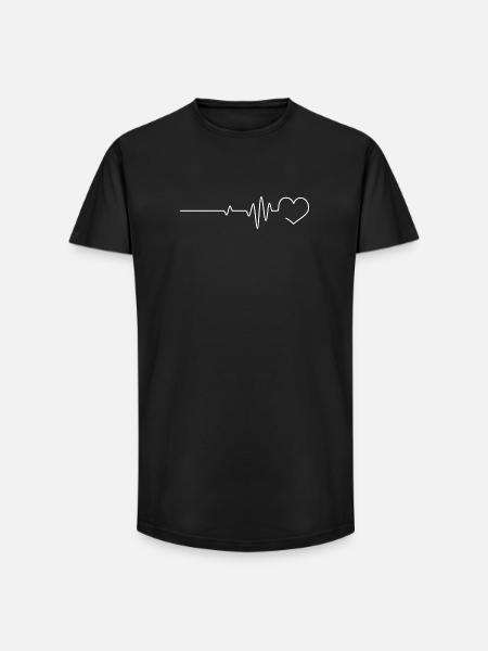 Heartbeat love - Long Fit Men's T-Shirt - black
