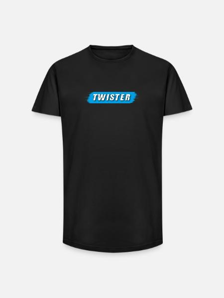 Twister lettering blue - Long Fit Men's T-Shirt - black