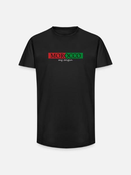 Morocco My Origin - Long Fit Men's T-Shirt - black