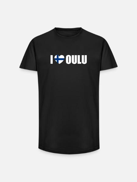 I love Oulu Finland - Long Fit Men's T-Shirt - black