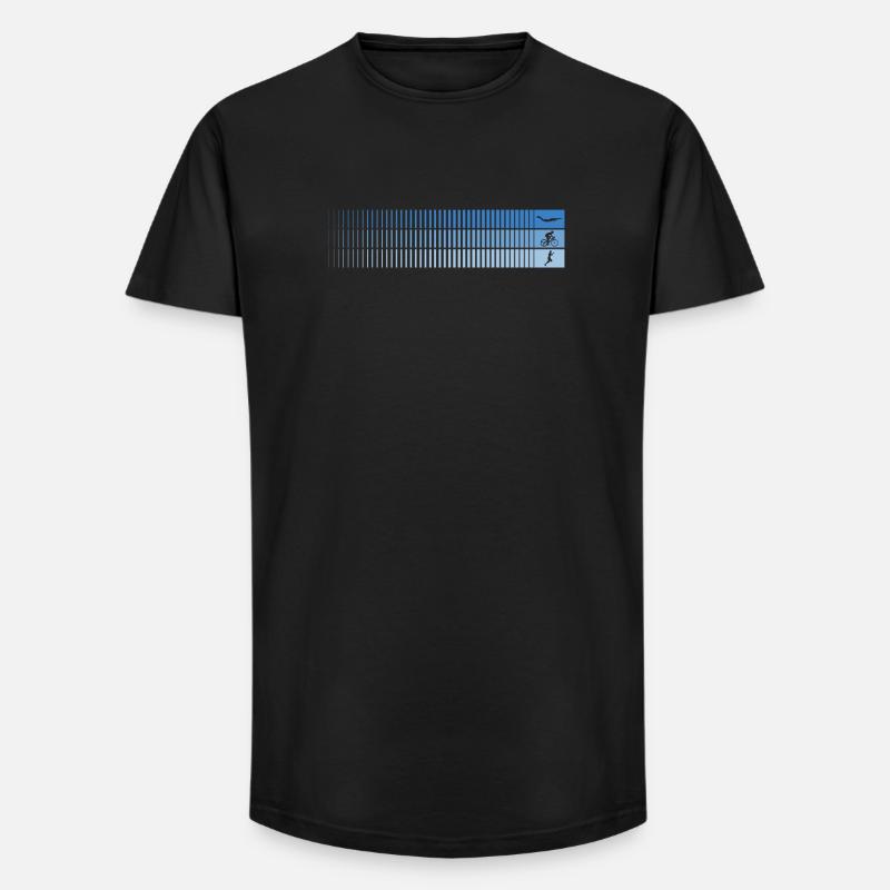 Azure Gradient Barcode Bird - Long Fit Men's T-Shirt - black