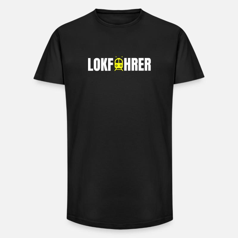 Lokführer Design - Long Fit Männer T-Shirt - Schwarz
