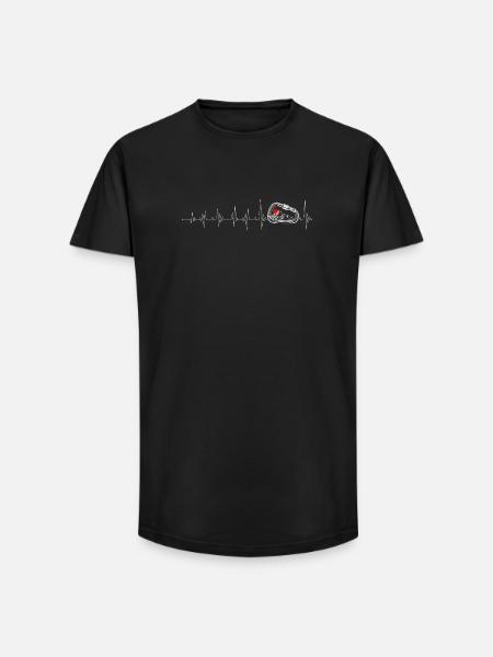 Heartbeat Ring Love Pulse - Long Fit Men's T-Shirt - black