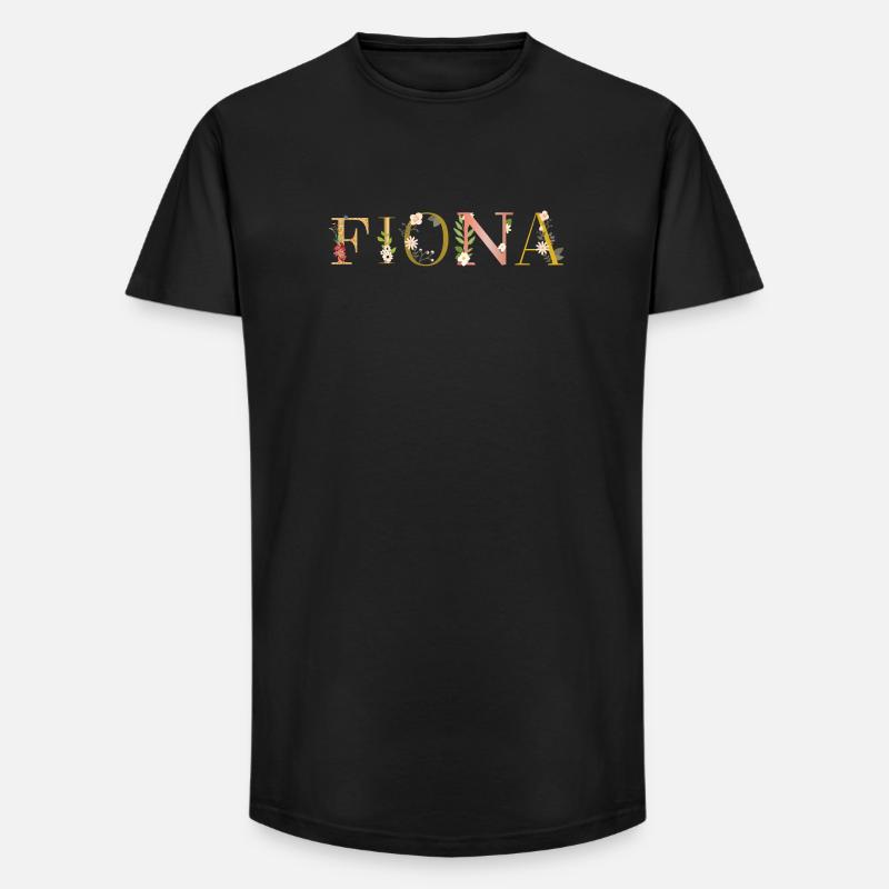FIONA Name mit Blumen geschmückt - Long Fit Männer T-Shirt - Schwarz