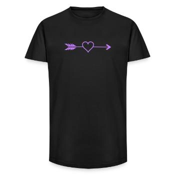 Heart Arrow in Purple - Long Fit Men's T-Shirt - black - Front - AI Model Male 185 light (185cm)