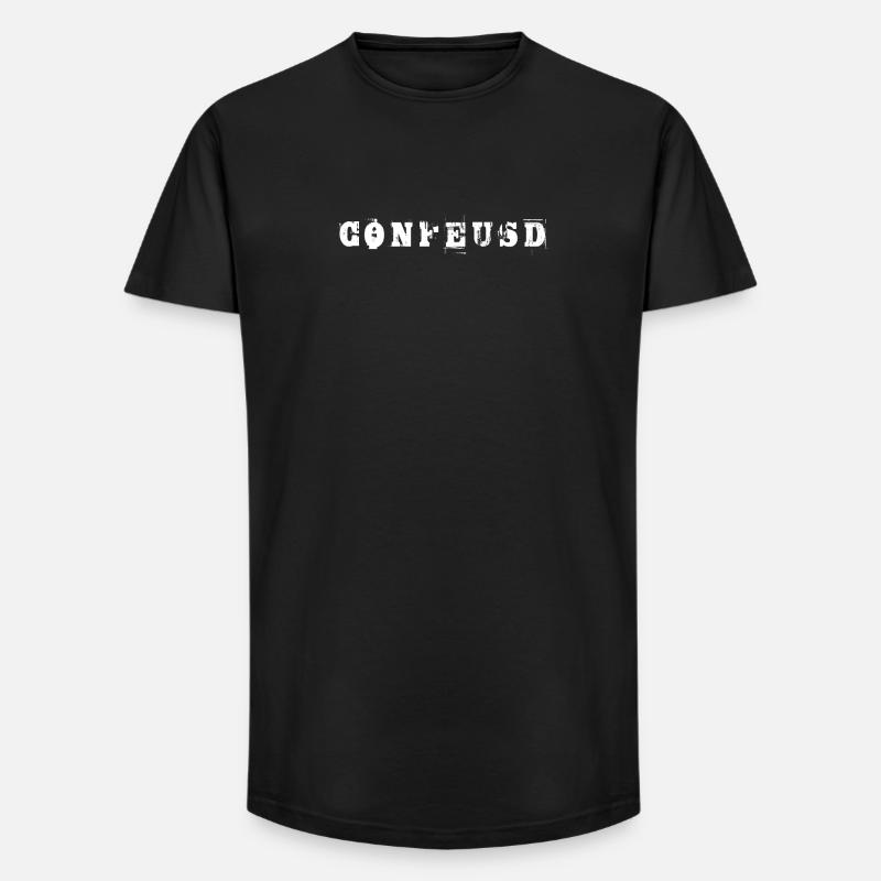 Confused - Long Fit Männer T-Shirt - Schwarz