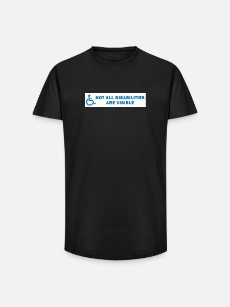 Not All Disabilities Are Visible - Long Fit Men's T-Shirt - black
