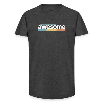 Awesome Typography Design - Long Fit Men's T-Shirt - charcoal grey - Front - AI Model Male 185 light (185cm)