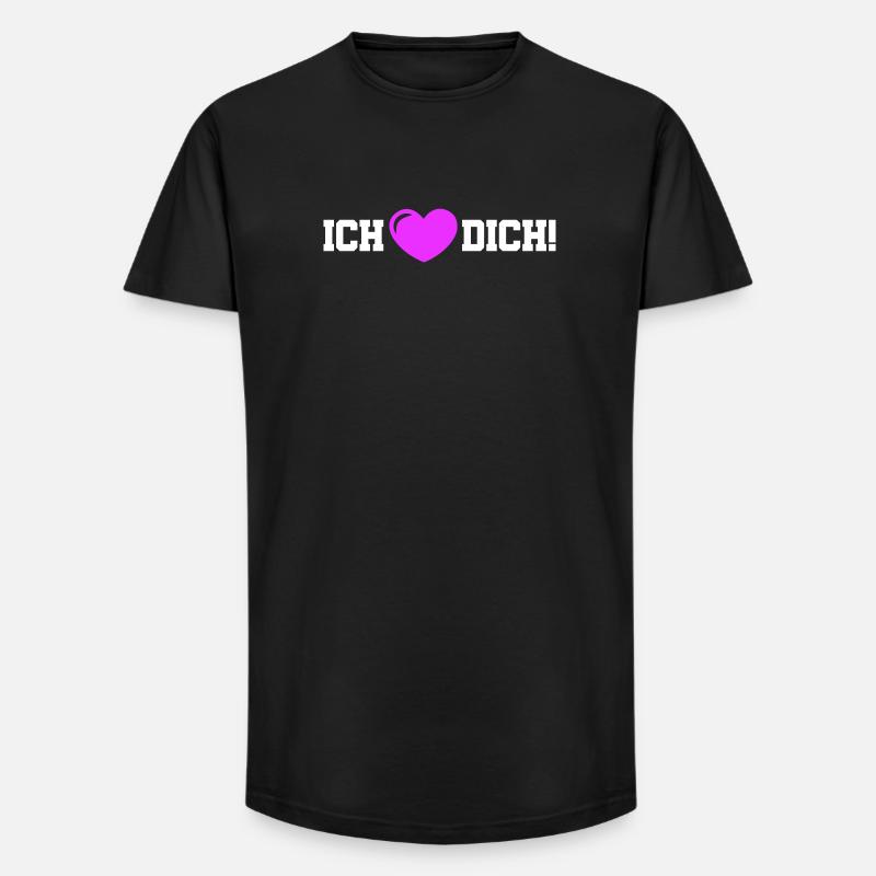 Ich Liebe Dich Herz - Long Fit Männer T-Shirt - Schwarz