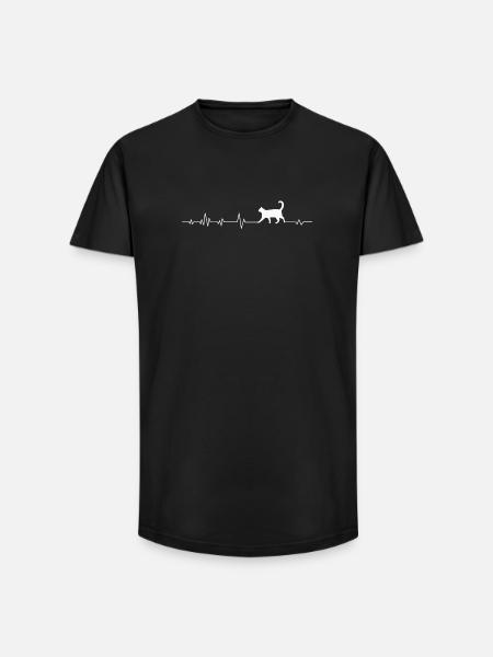 Chats Chats - T-shirt coupe longue homme - noir