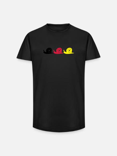 Snail - Long Fit Men's T-Shirt - black