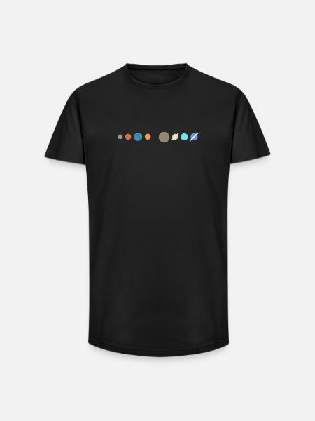 Solar system planets - Long Fit Men's T-Shirt - black