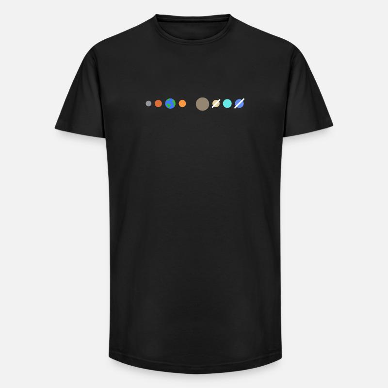 Planètes du système solaire - T-shirt coupe longue homme - noir