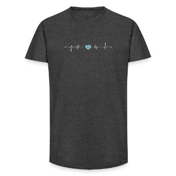 Griechische Herzschlag-Flagge - Long Fit Männer T-Shirt - Anthrazit - Vorne - AI Model Male 185 light (185cm)